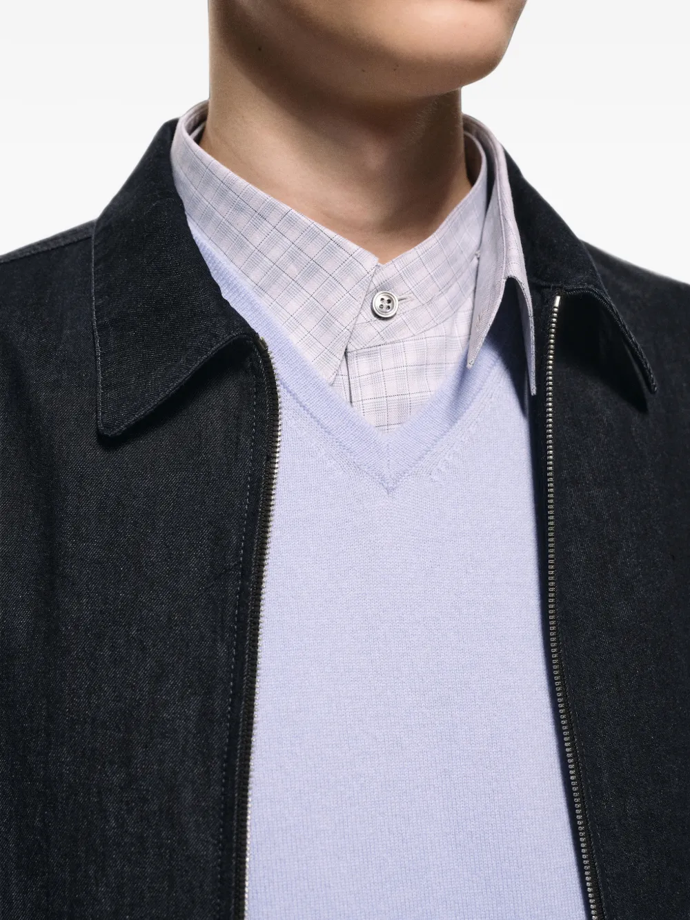 CROQUIS Denim jack met rits Blauw