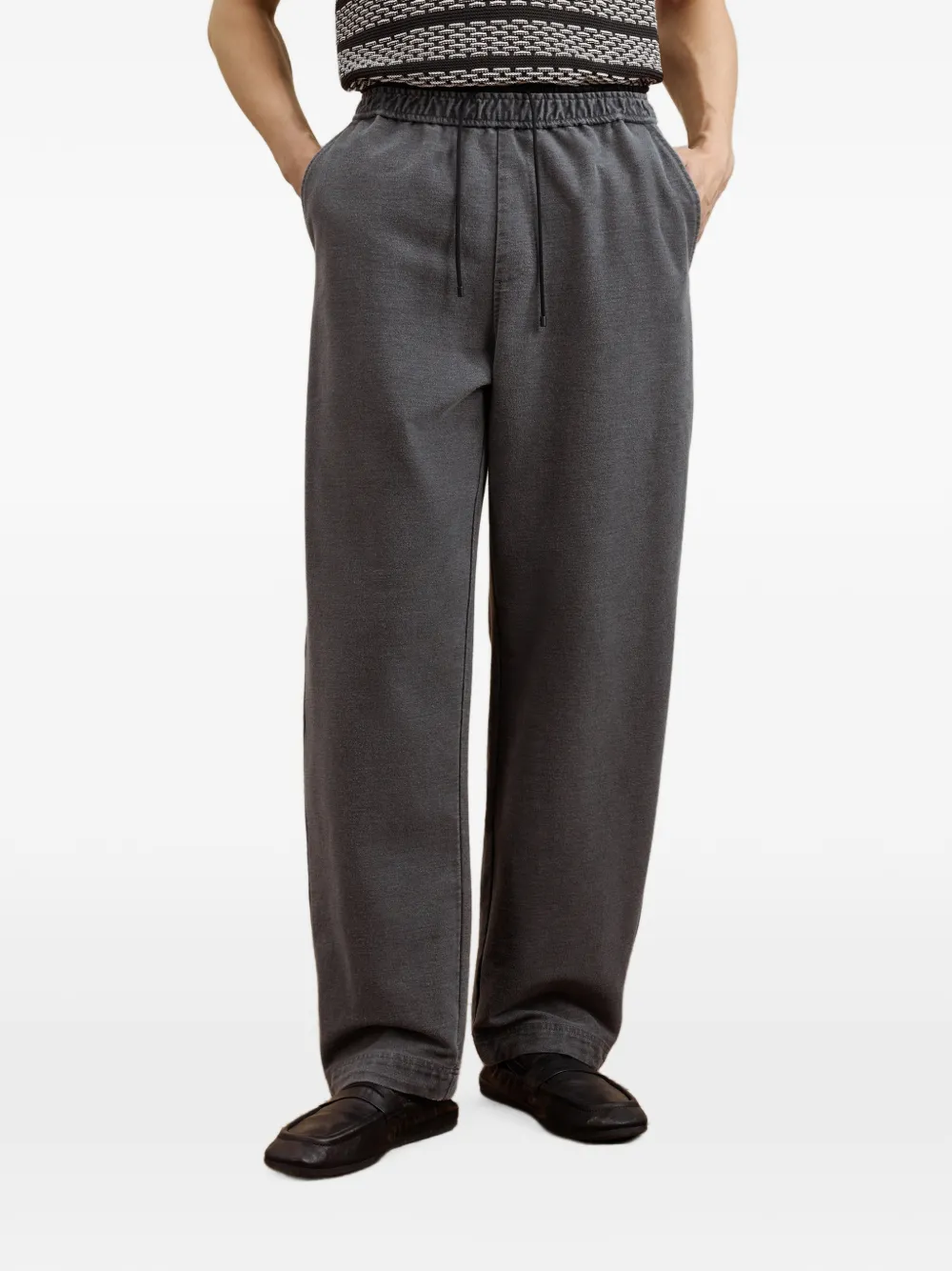 CROQUIS drawstring relaxed-fit straight-leg trousers