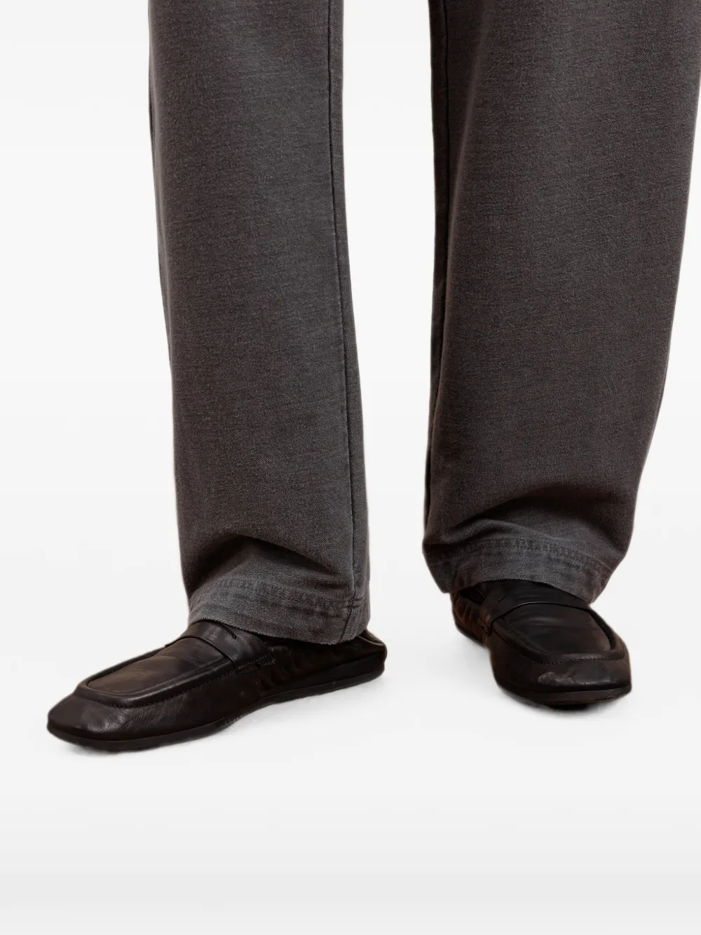 CROQUIS Ruimvallende straight broek met trekkoord Grijs