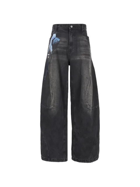 CROQUIS Wide-Leg-Jeans mit skulpturaler Shell-Silhouette