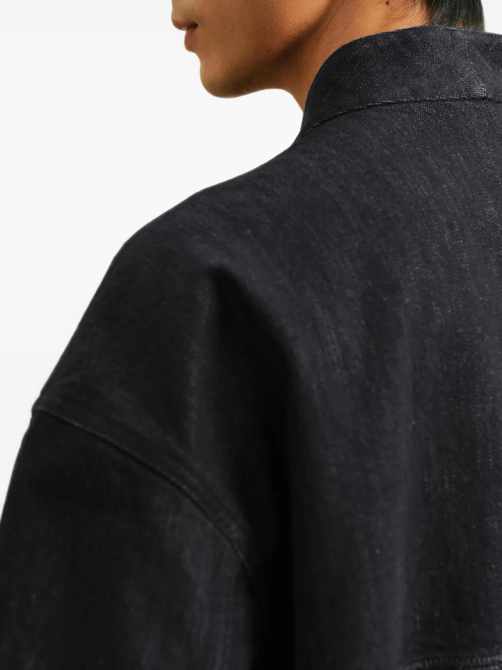 CROQUIS Denim jack met gekruiste kraag Blauw