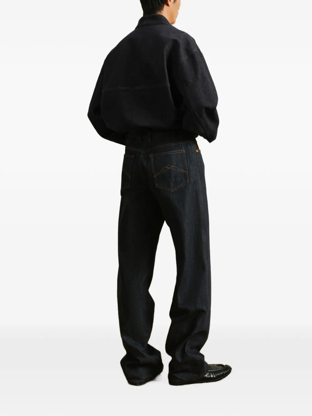 CROQUIS Denim jack met gekruiste kraag Blauw