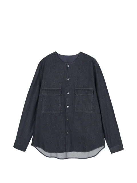 CROQUIS crew-neck flap-pocket shirt