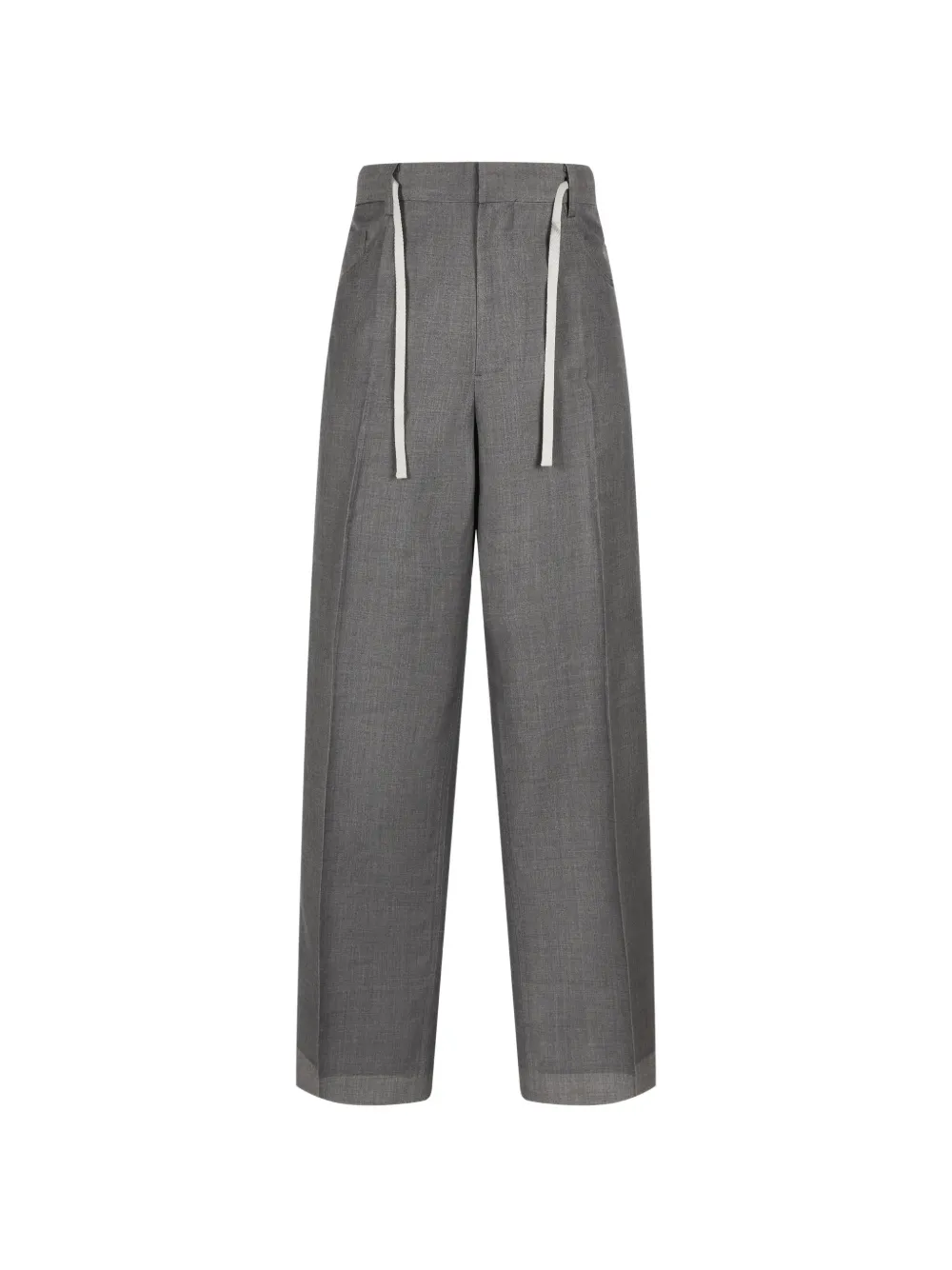 CROQUIS double-pleated drawstring tailored trousers
