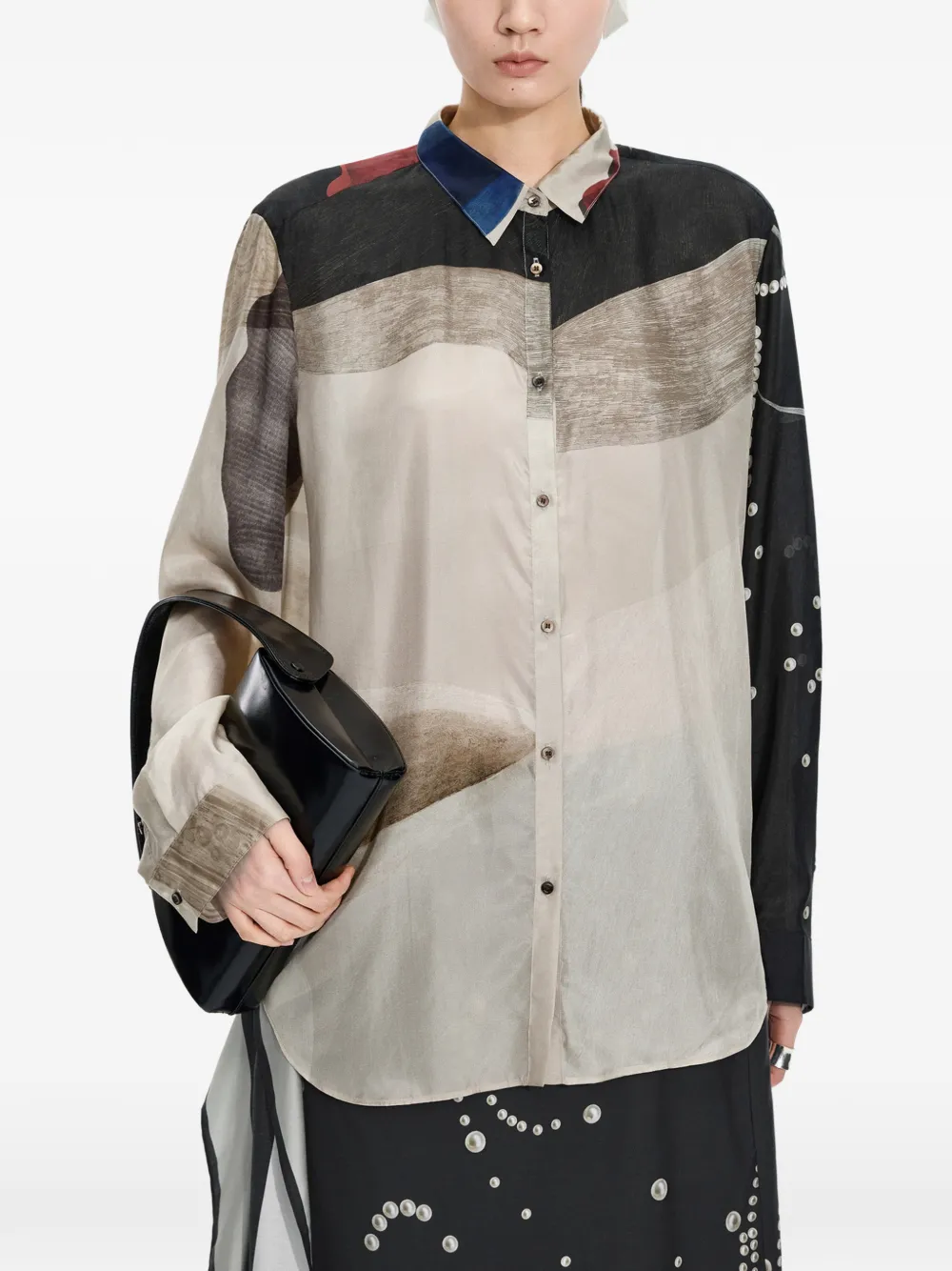 JNBY Blouse met bloemenprint Beige