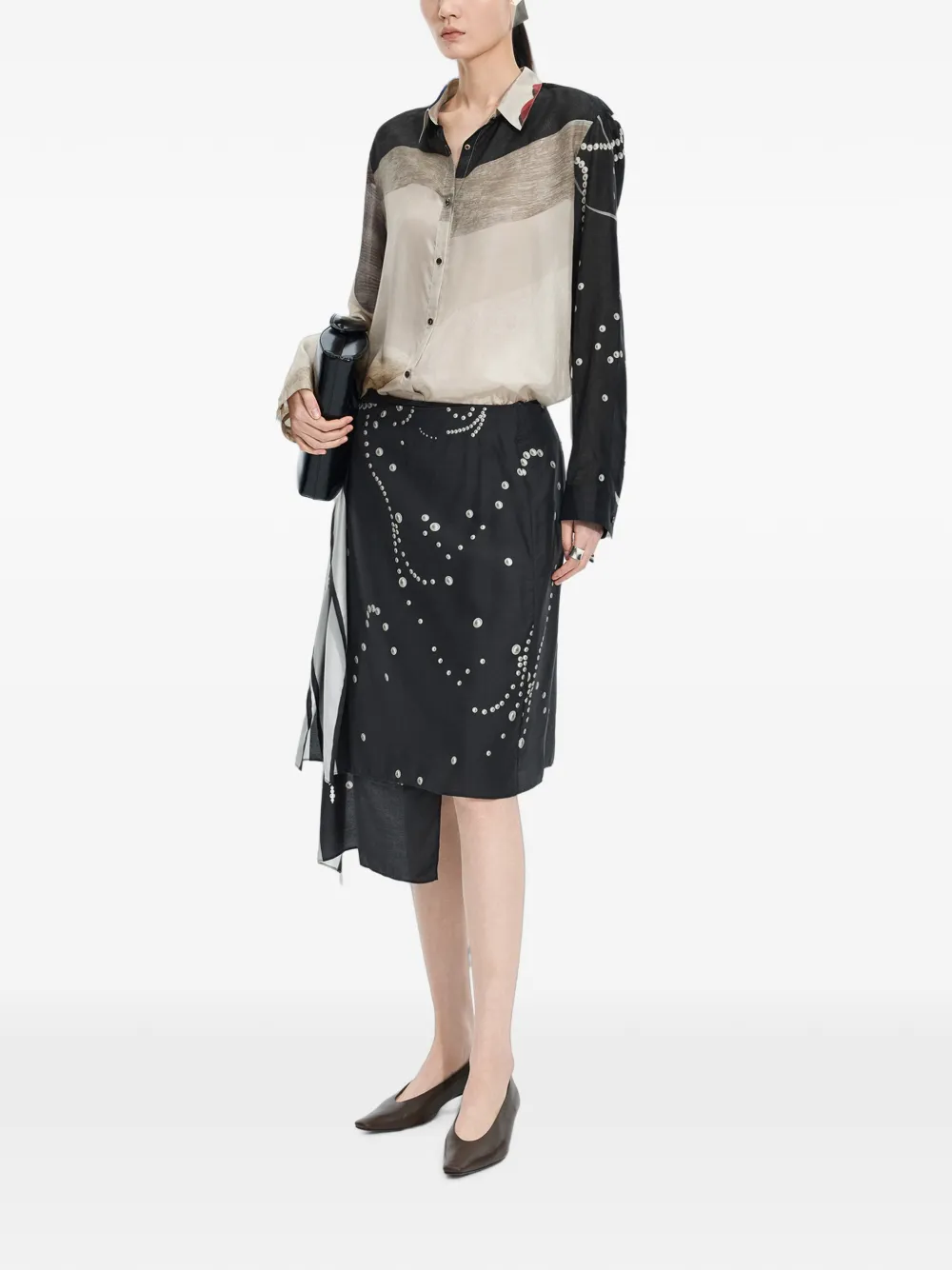 JNBY Blouse met bloemenprint Beige