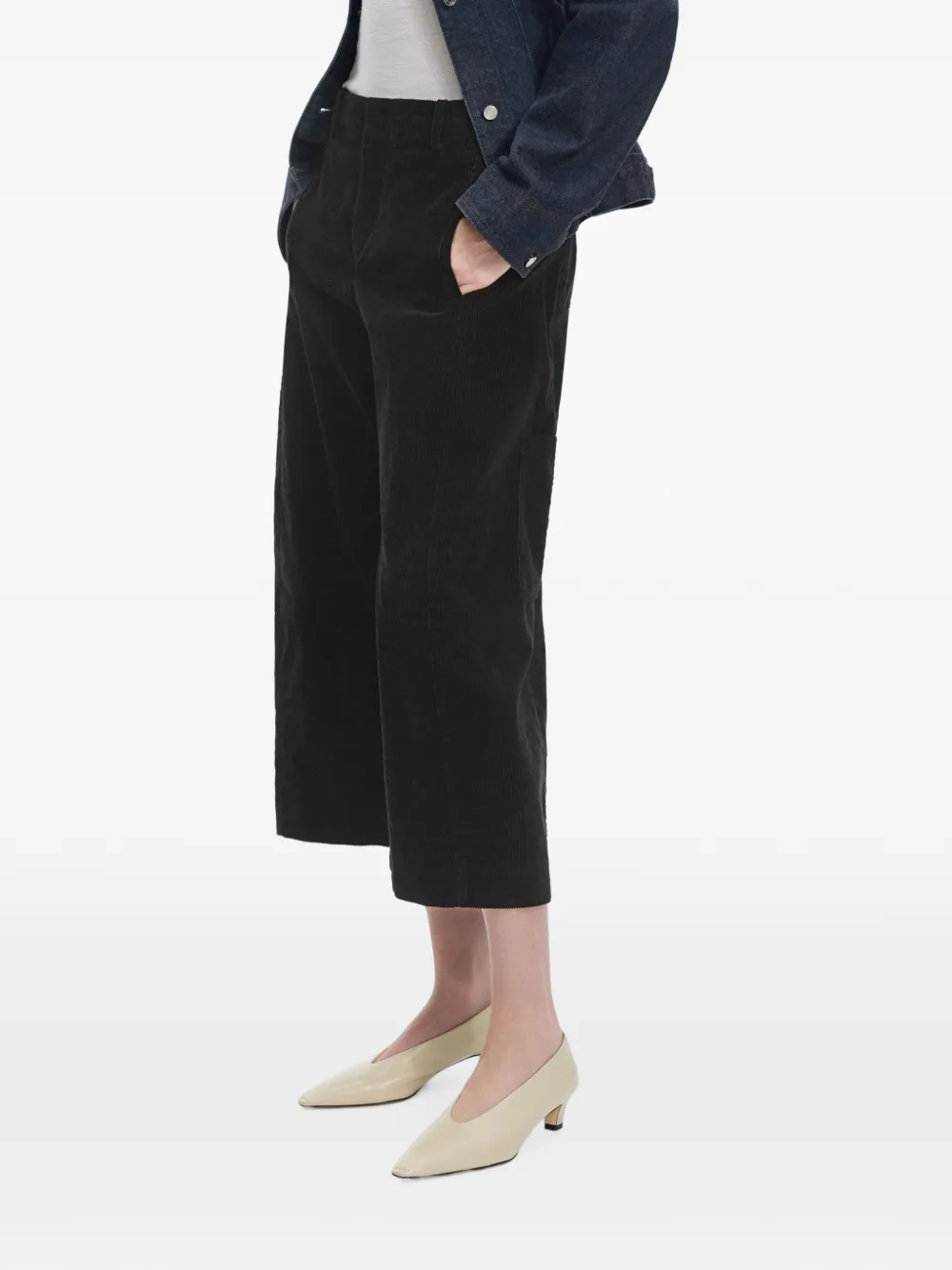 JNBY Ribfluwelen broek met wijde pijpen Zwart