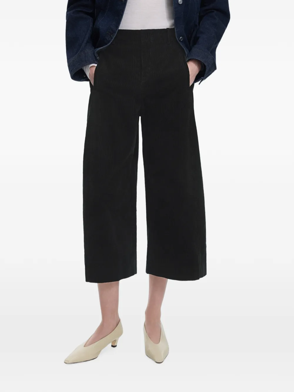 JNBY Ribfluwelen broek met wijde pijpen Zwart