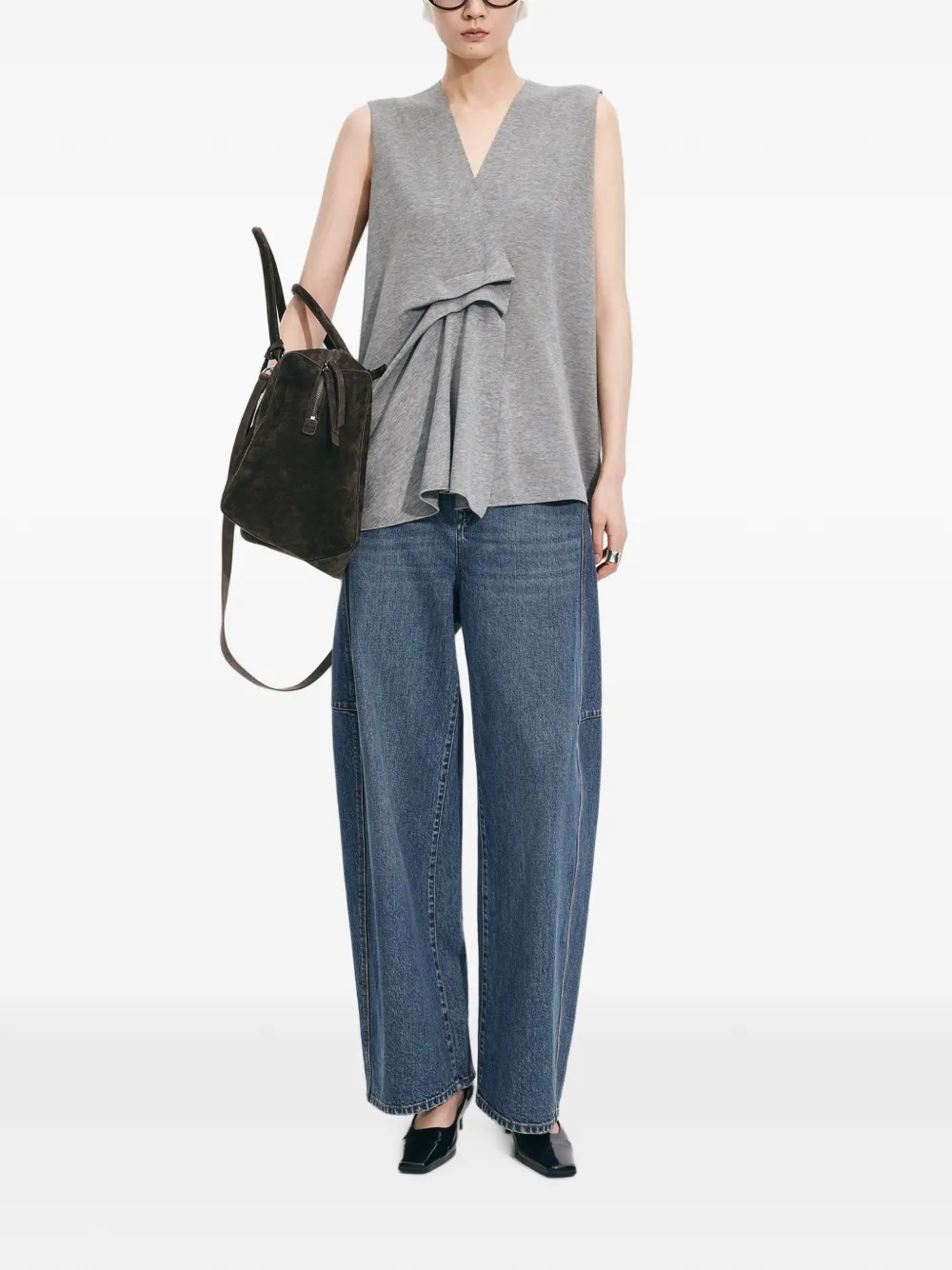 JNBY Jeans met wijde barrelpijpen Blauw