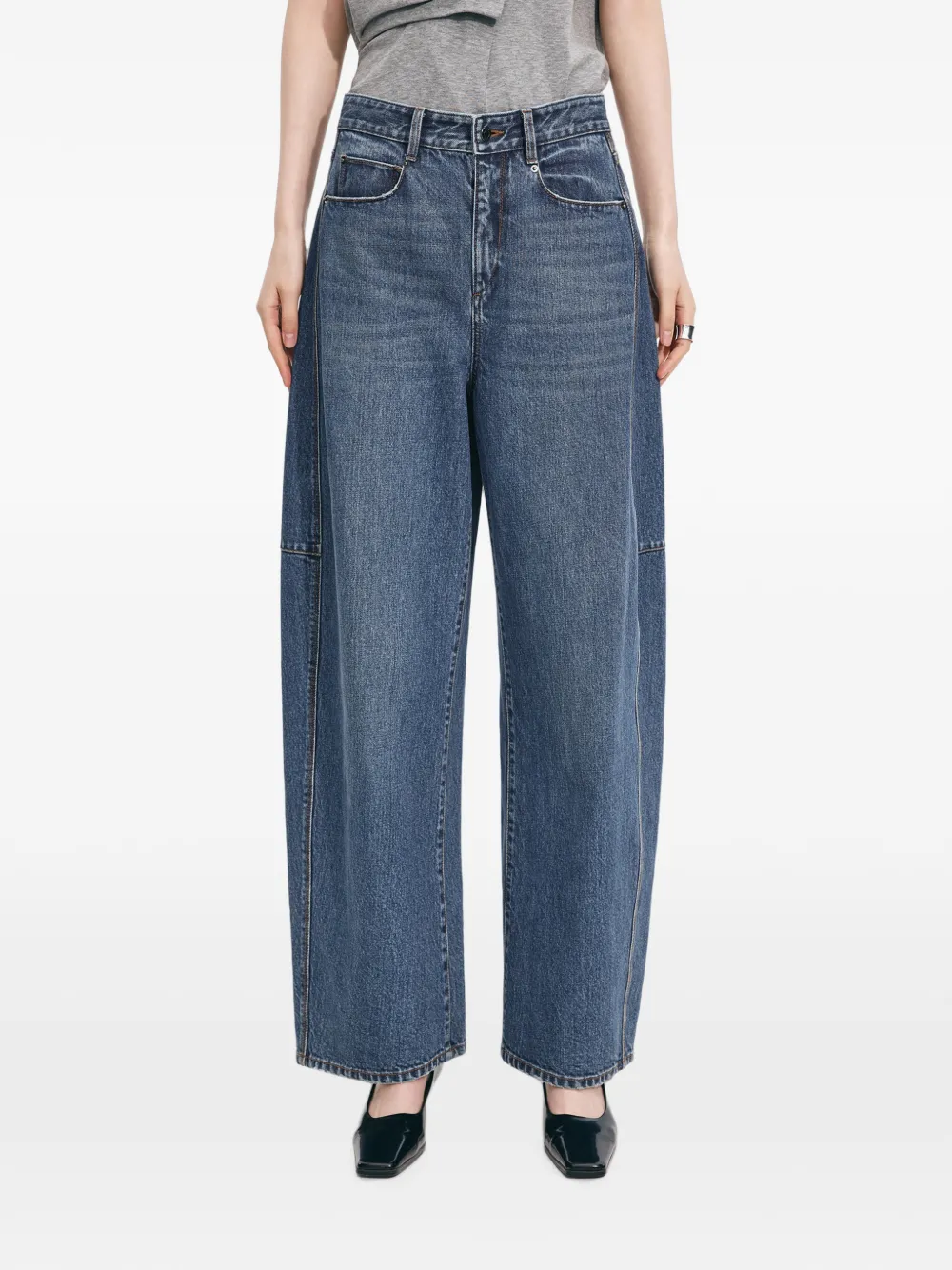 JNBY Jeans met wijde barrelpijpen Blauw