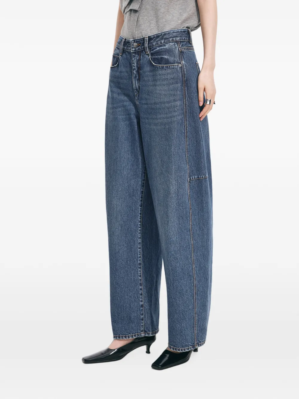 JNBY Jeans met wijde barrelpijpen Blauw