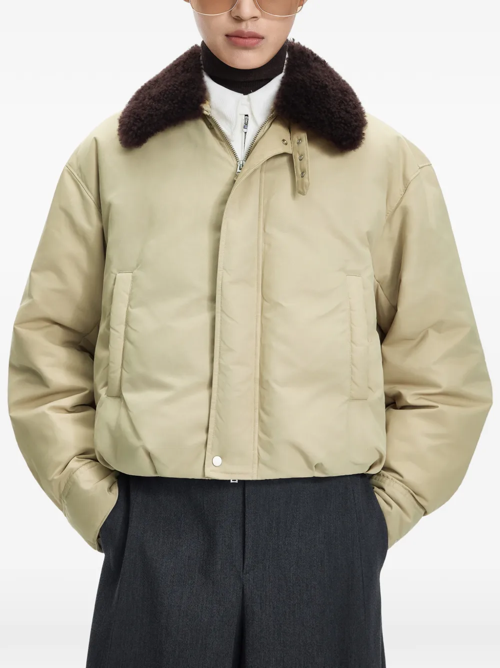 JNBY Donsjack met pluizige kraag Beige