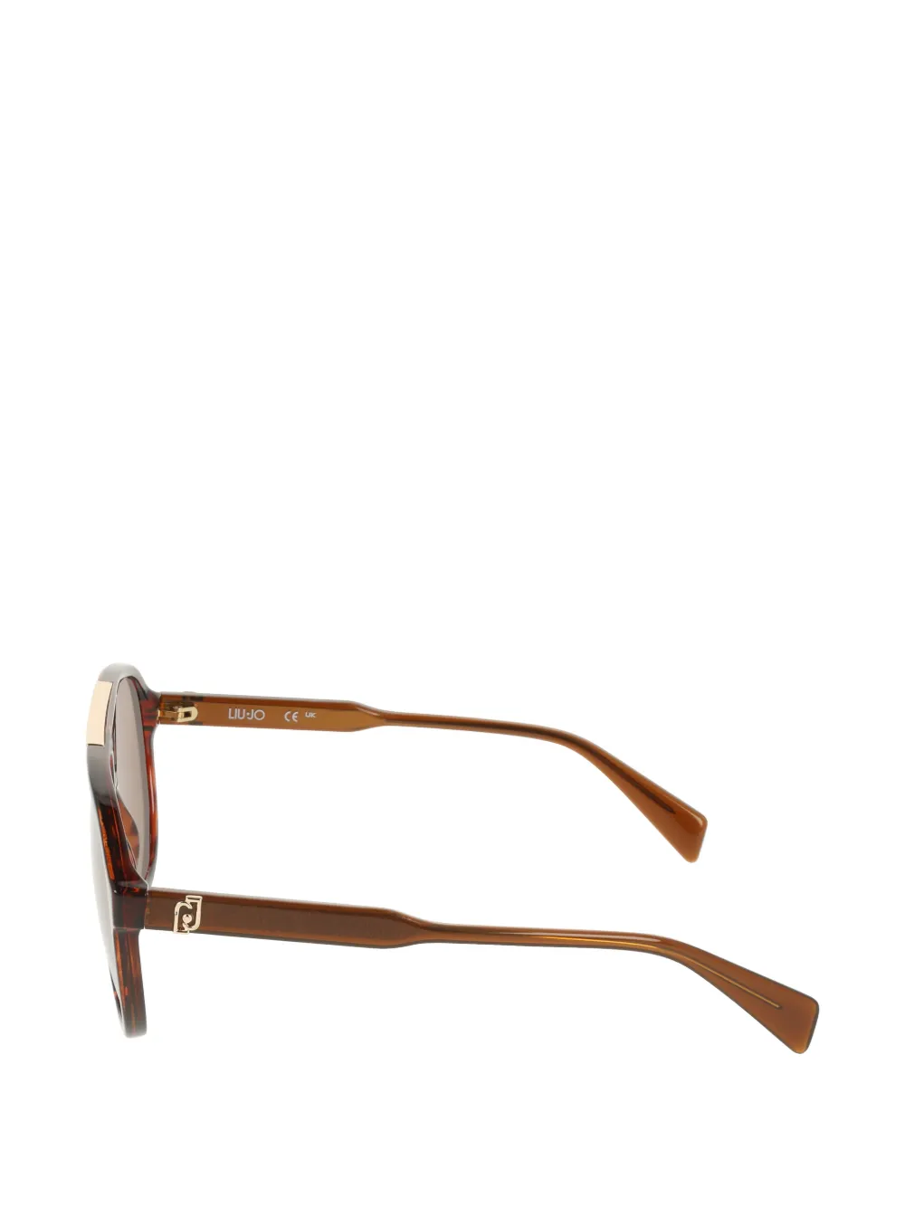 LIU JO tortoiseshell-effect pilot-frame sunglasses Bruin