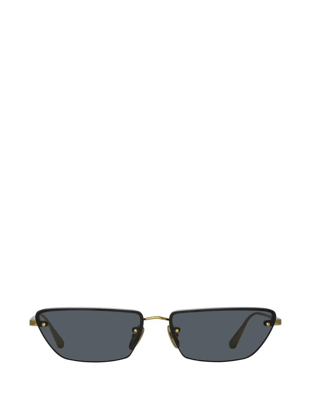 Linda Farrow Cleo titanium rectangle-frame sunglasses - Or Linda Farrow Cleo titanium rectangle-frame sunglasses - Or