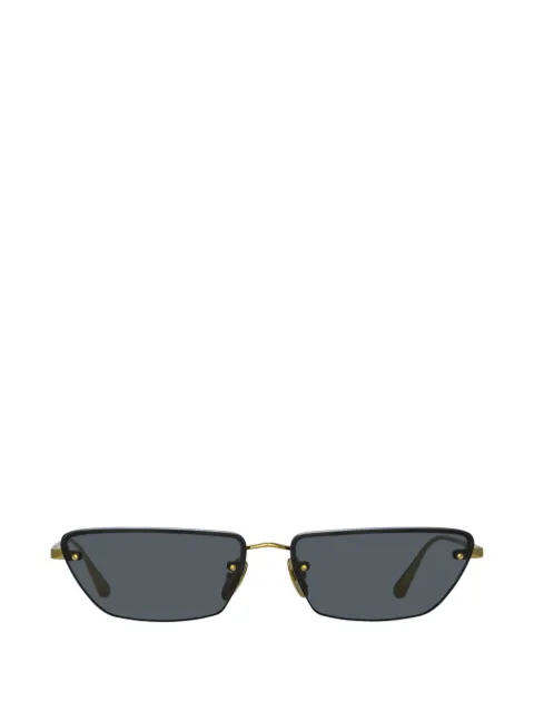Linda Farrow Cleo titanium rectangle-frame sunglasses