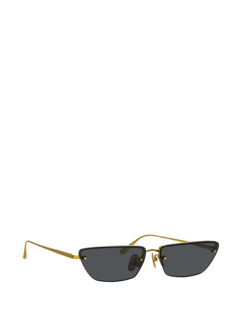 Linda Farrow Cleo titanium zonnebril met rechthoekig montuur Goud