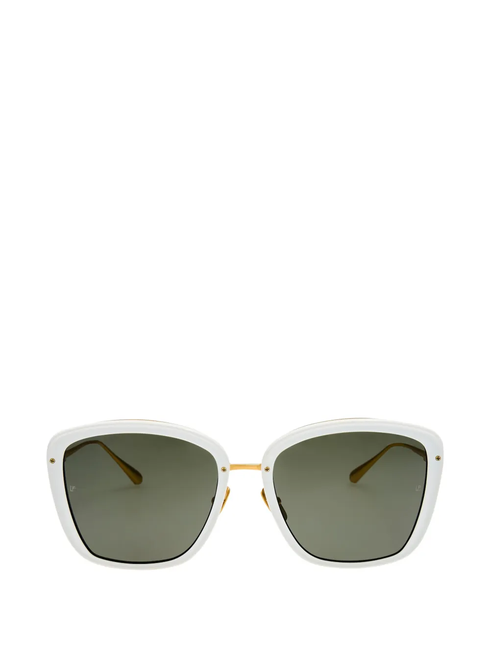 Linda Farrow Anais oversized square-frame sunglasses - Bianco