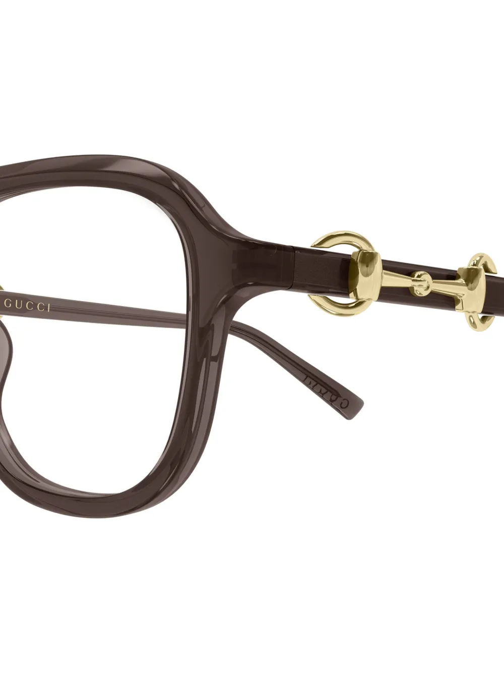 Gucci Eyewear Horsebit bril met piloten montuur Bruin