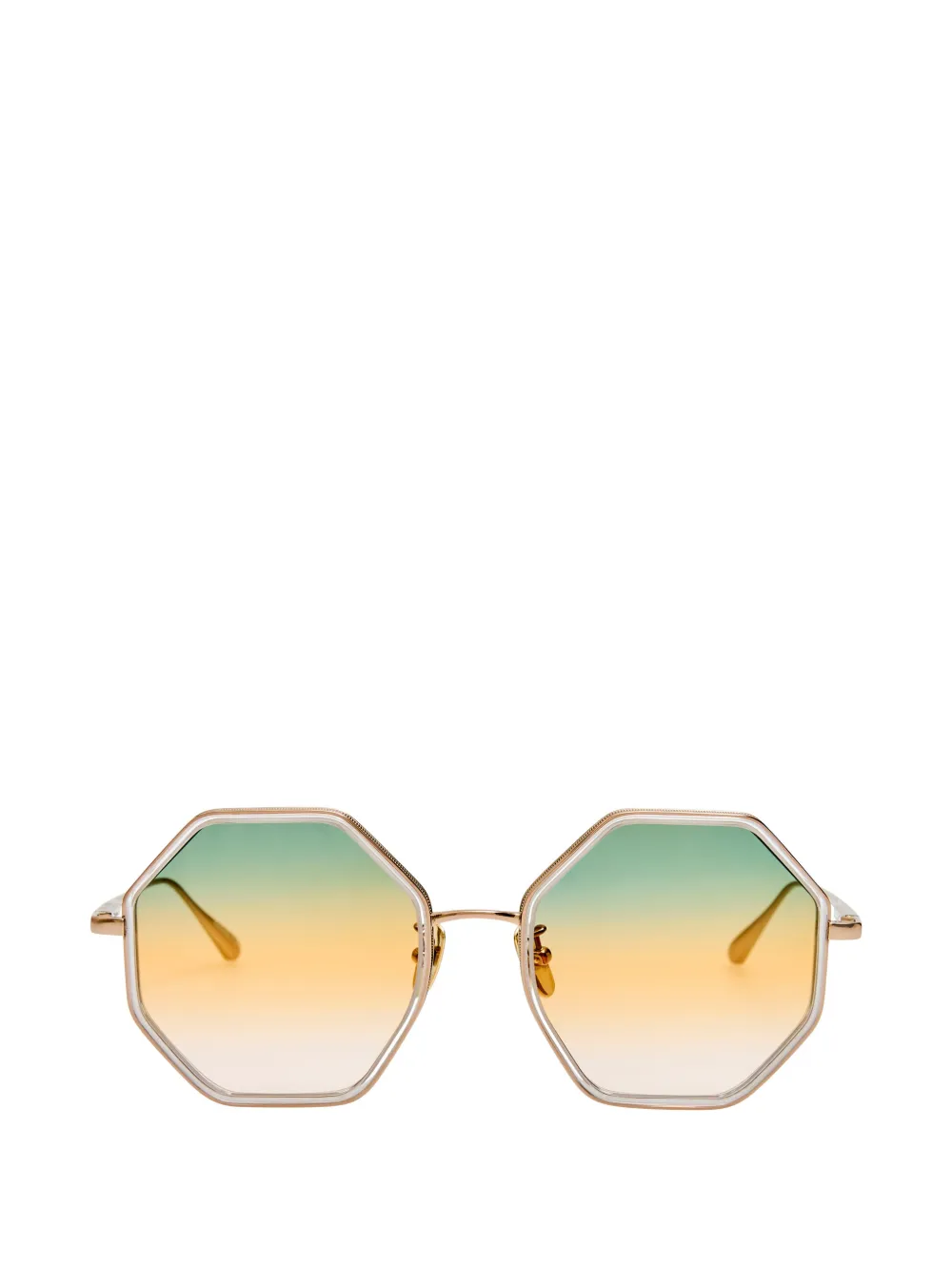 Linda Farrow Coraline geometric-frame sunglasses - Gold