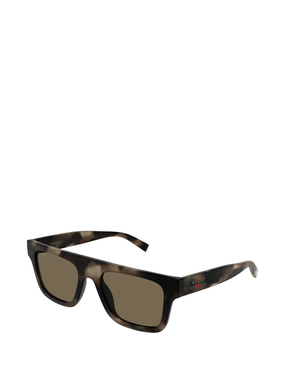 Gucci Eyewear Zonnebril met vierkant montuur en schildpadschild design Grijs