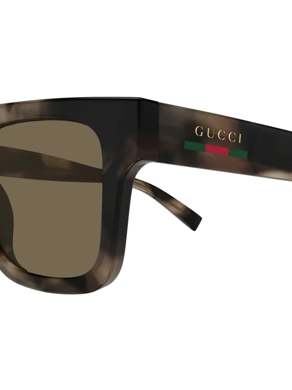 Gucci Eyewear Zonnebril met vierkant montuur en schildpadschild design Grijs
