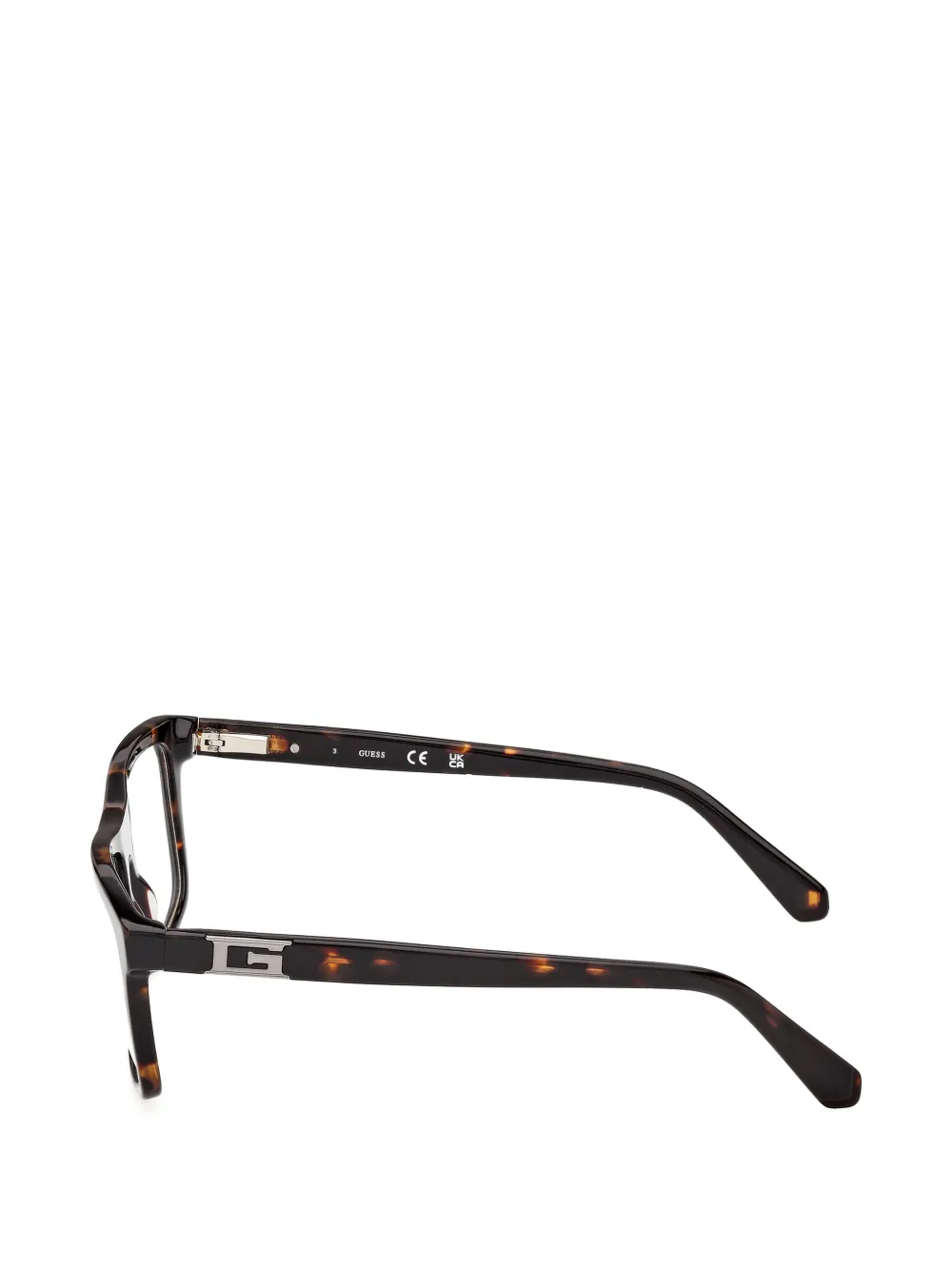 GUESS EYEWEAR Bril met rechthoekig montuur en schildpadschild montuur Bruin