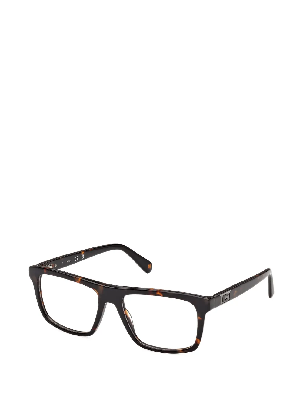 GUESS EYEWEAR Bril met rechthoekig montuur en schildpadschild montuur Bruin