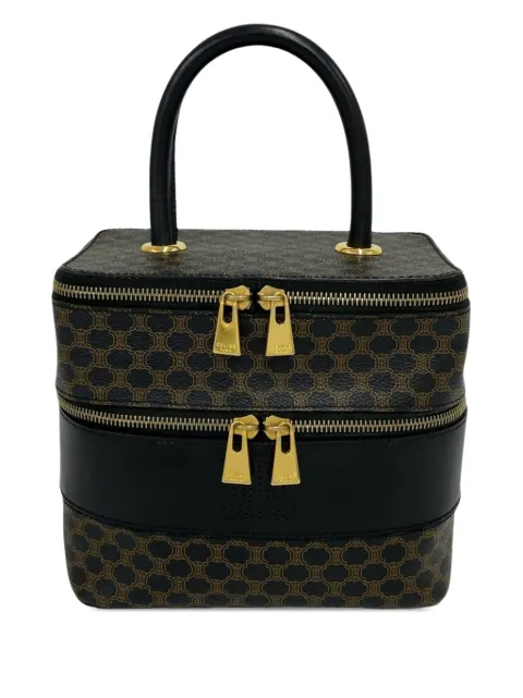 Celine Pre-Owned cosmetiquera de lona Macadam revestida con doble cierre 1997