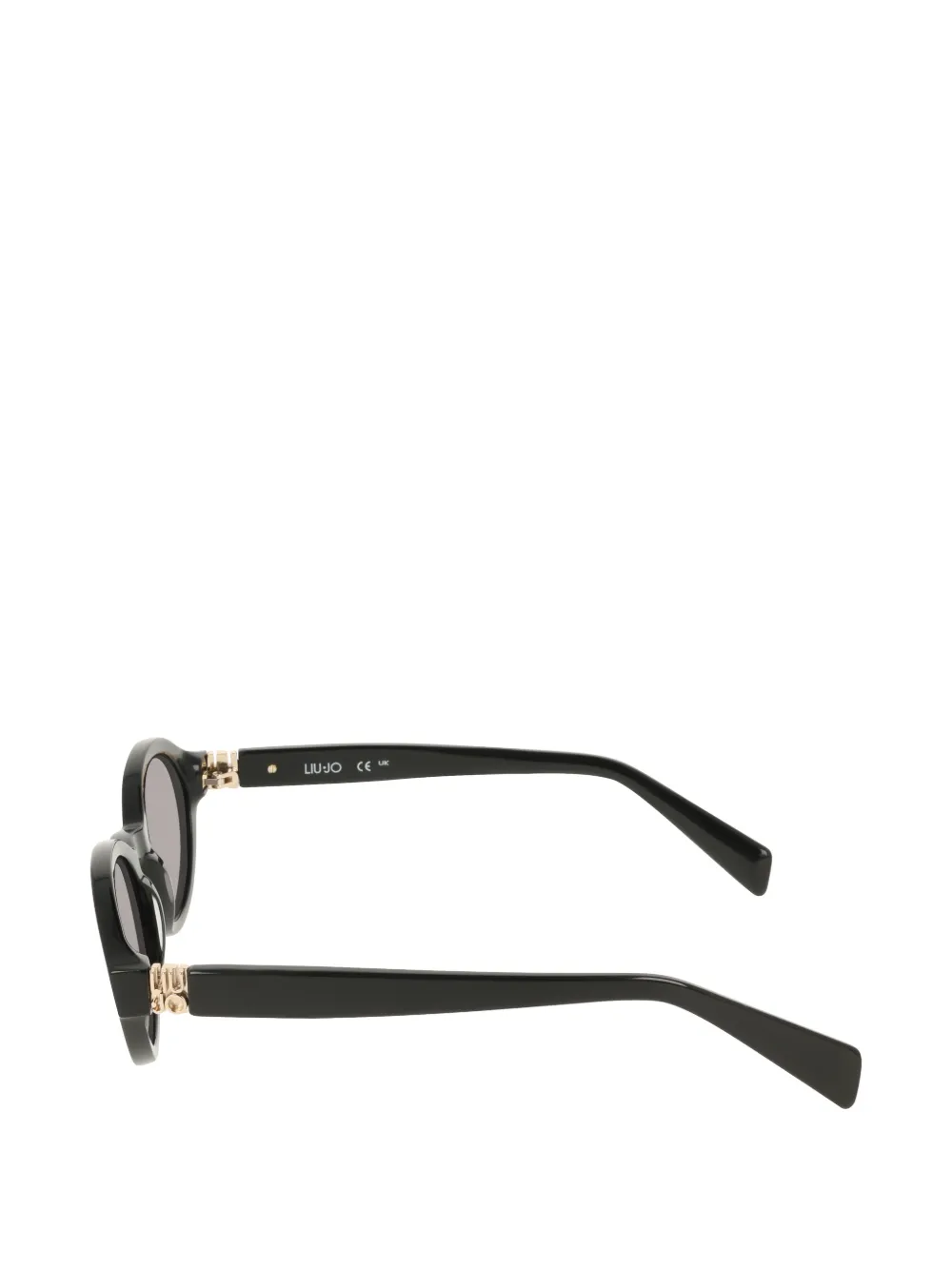 LIU JO logo-plaque round-frame sunglasses Zwart