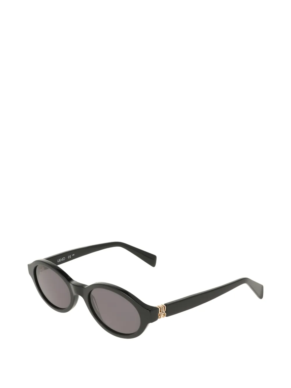 LIU JO logo-plaque round-frame sunglasses Zwart
