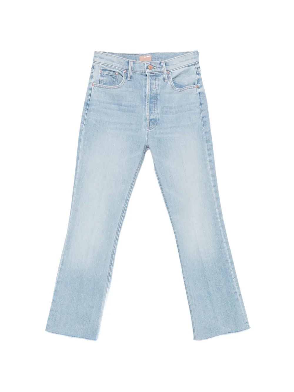MOTHER The Tripper Flood Fray raw-cut light-wash jeans - Blau