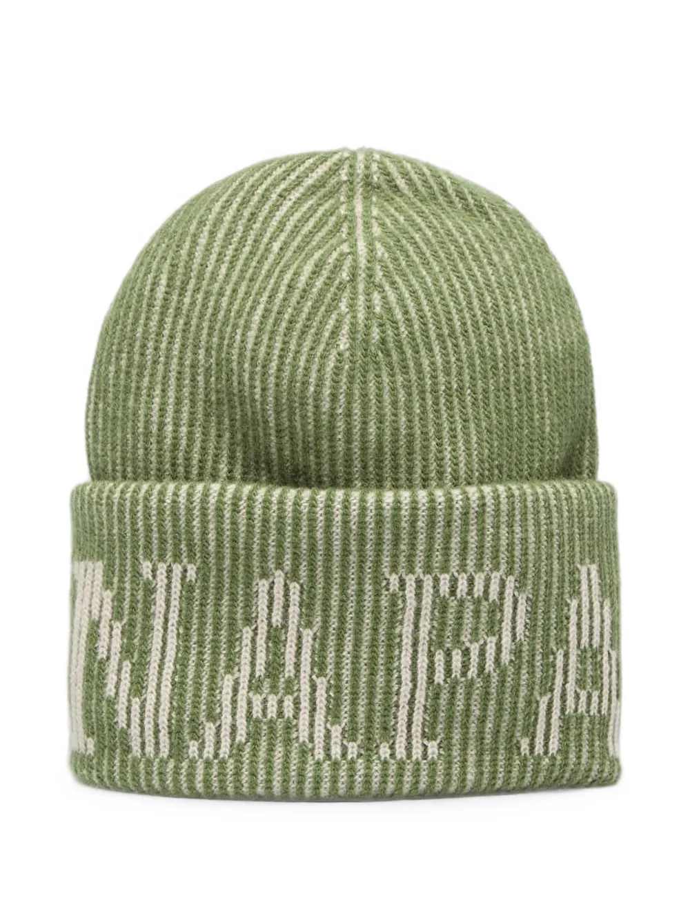 Napapijri Iwa logo-knit ribbed beanie hat - Verde