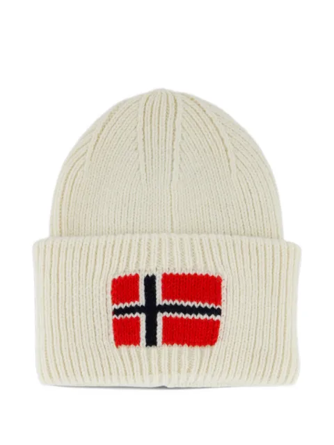 Napapijri Evei flag-intarsia ribbed beanie hat