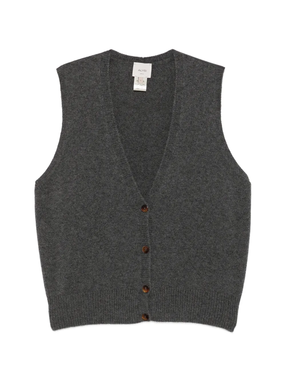 Alysi cardigan sans manches à col v - Gris Alysi cardigan sans manches à col v - Gris