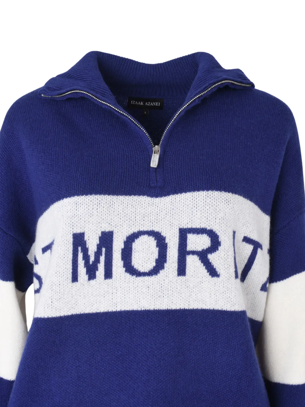 Izaak Azanei St Moritz trui met rits Blauw