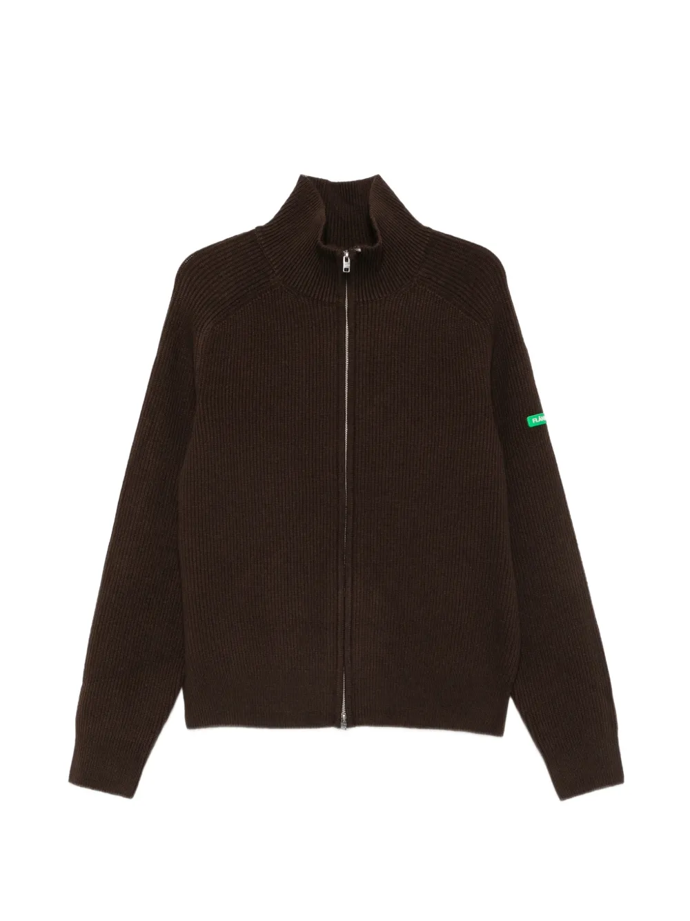 FLÂNEUR ribbed-knit zip-up sweater - Brown