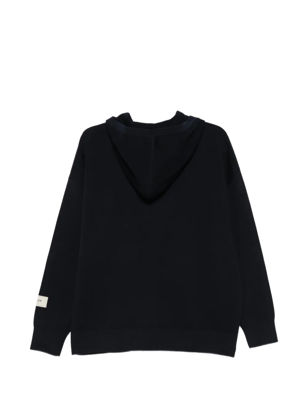 FLÂNEUR Hoodie met logopatch Blauw