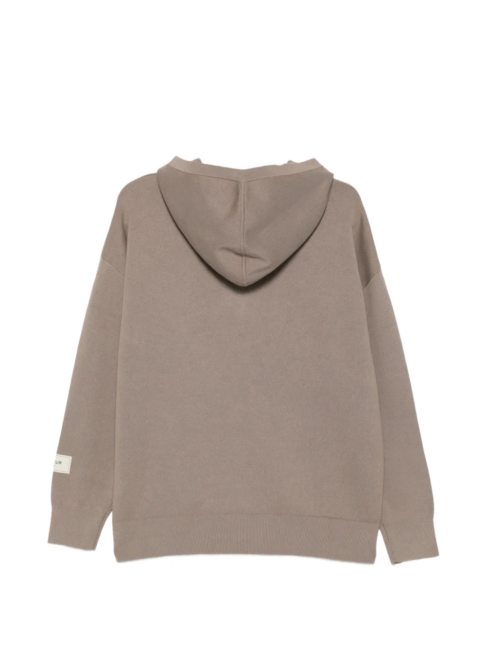 FLÂNEUR Gebreide hoodie met rits Bruin
