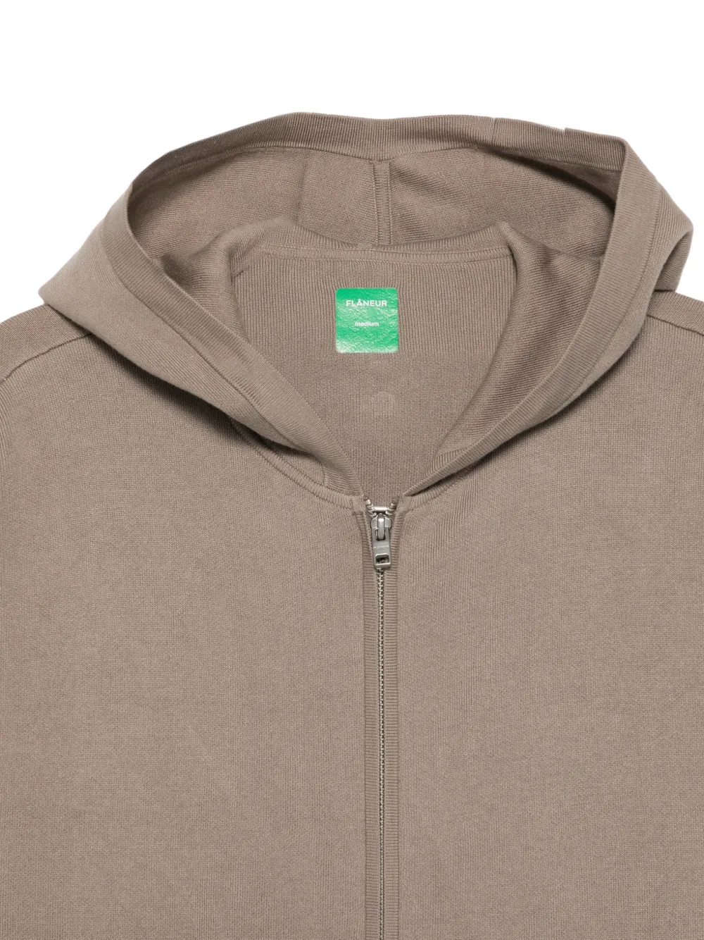 FLÂNEUR Gebreide hoodie met rits Bruin
