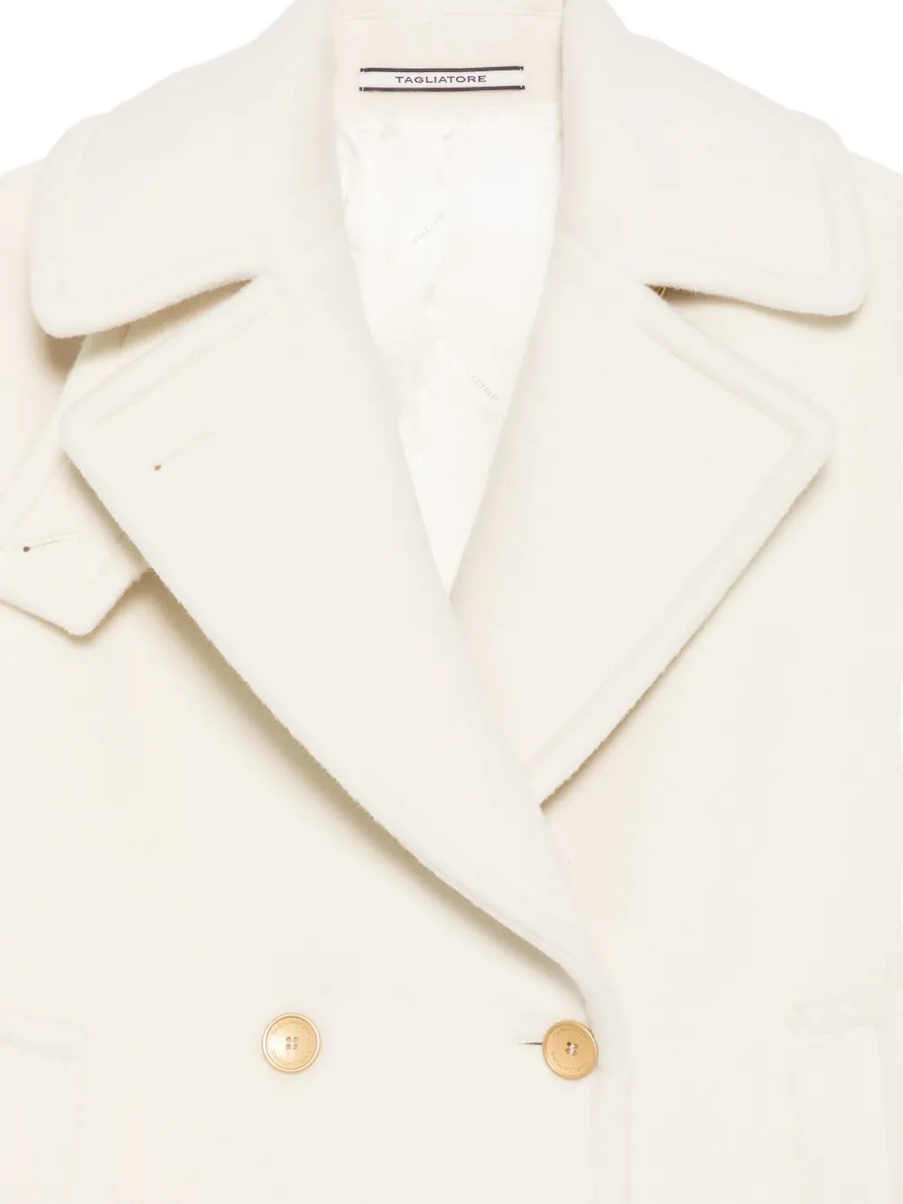 Tagliatore Sheila wollen jack met dubbele rij knopen Beige
