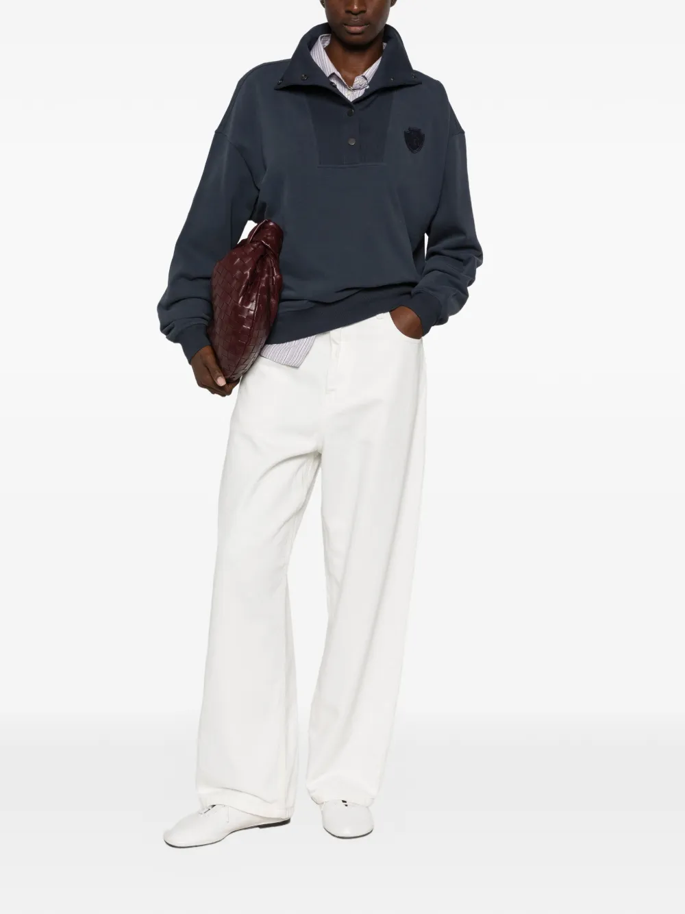 Brunello Cucinelli Katoenen poloshirt met logo-detail Blauw
