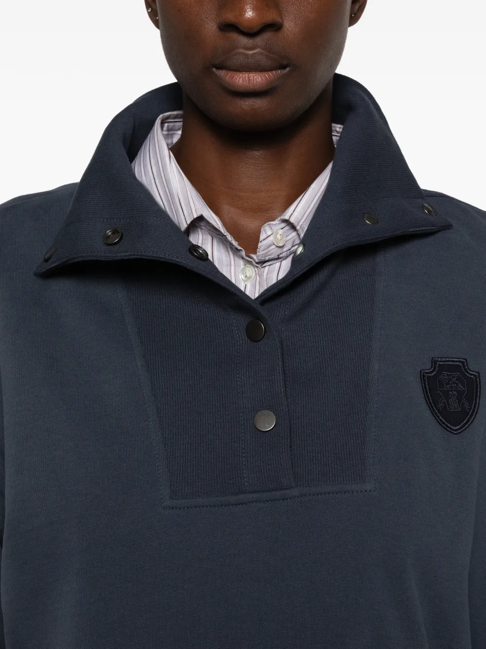 Brunello Cucinelli Katoenen poloshirt met logo-detail Blauw