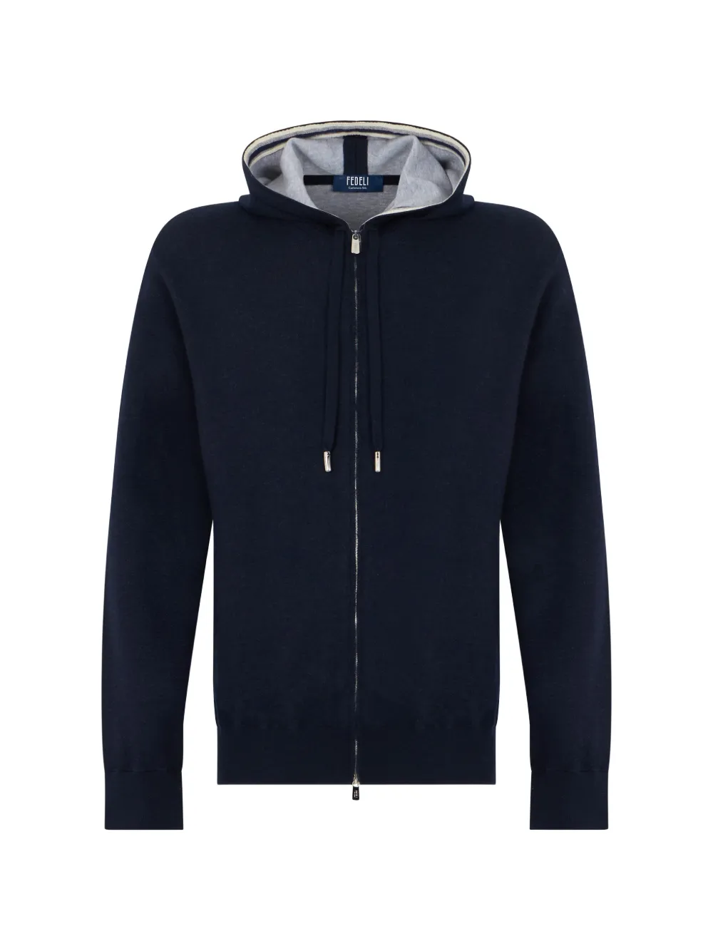 Fedeli zip-up hooded cardigan - Blu