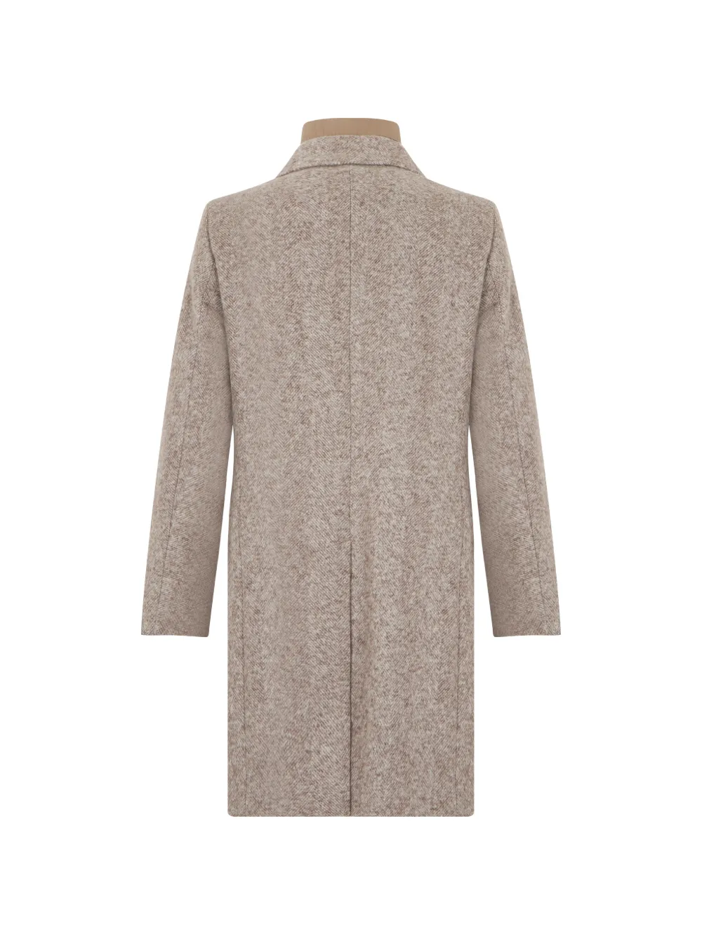 Fedeli Jas met enkele rij knopen en visgraatpatroon Beige