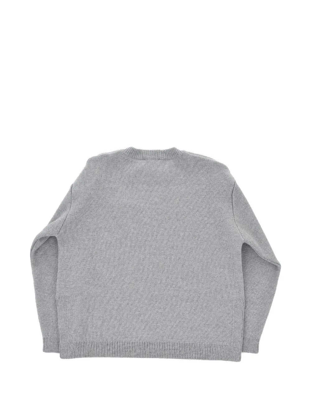 Fendi Kids logo-embroidered side-slit sweater Grijs