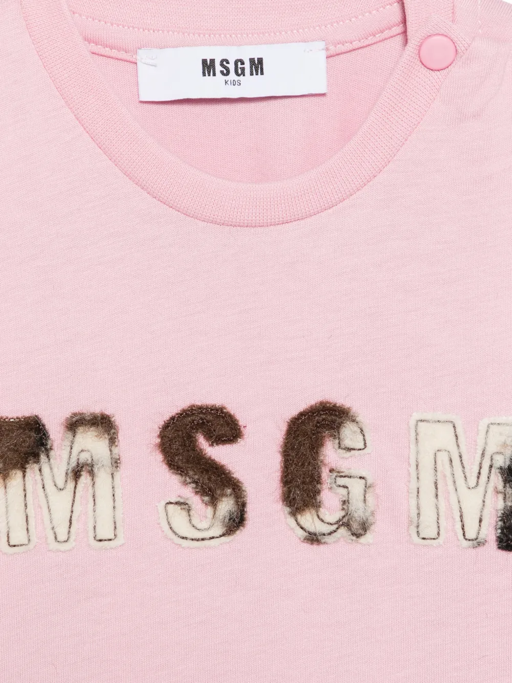 MSGM Kids T-shirt met logopatch Roze