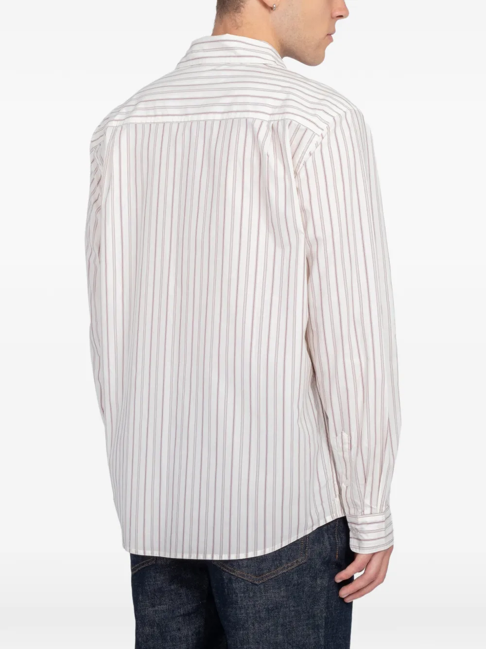 MINIMUM Ace Rlx Ls relaxed-fit striped shirt Beige
