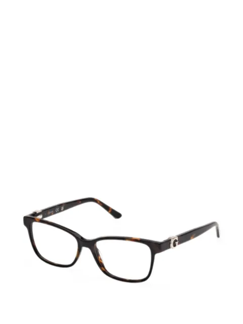 GUESS EYEWEAR tortoiseshell-effect rectangle-frame glasses