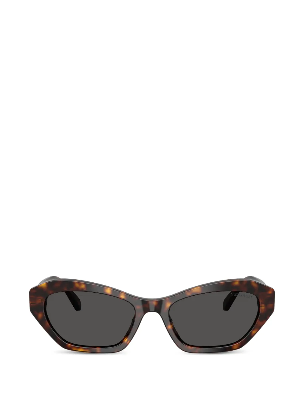 Swarovski crystal-embellished tortoise-shell sunglasses - Marrone