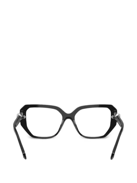 Swarovski crystal-embellished geometric-frame glasses
